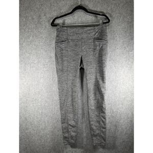 Athleta Leggings Women Large Black‎ Houndstooth Pull On Mid Rise Pocket Ankle